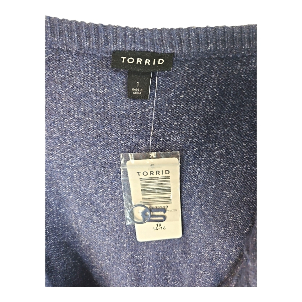 Torrid Size 1X Vegan Cashmere Blue Cami Sweater Top - Picture 6 of 6